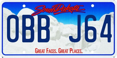 SD license plate 0BBJ64