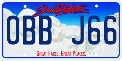 SD license plate 0BBJ66