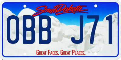 SD license plate 0BBJ71