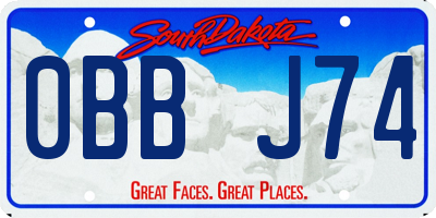 SD license plate 0BBJ74
