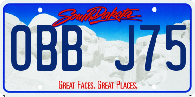 SD license plate 0BBJ75