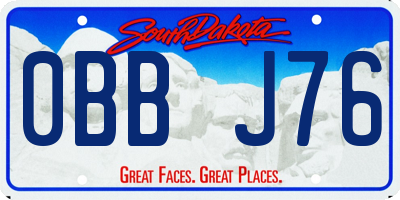 SD license plate 0BBJ76