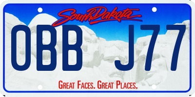 SD license plate 0BBJ77