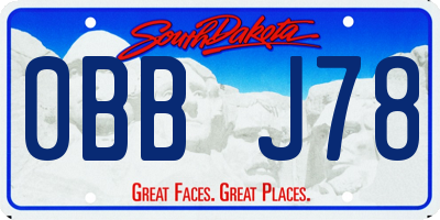 SD license plate 0BBJ78