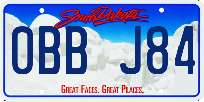 SD license plate 0BBJ84