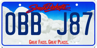 SD license plate 0BBJ87