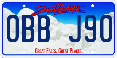 SD license plate 0BBJ90