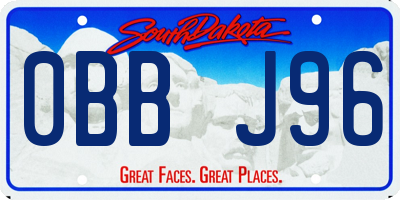 SD license plate 0BBJ96