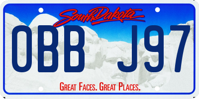 SD license plate 0BBJ97