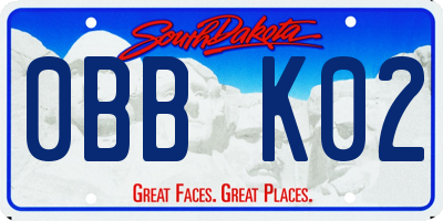SD license plate 0BBK02