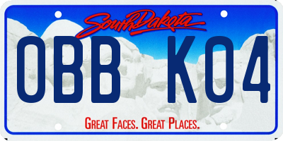 SD license plate 0BBK04