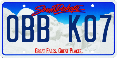 SD license plate 0BBK07