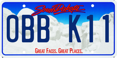 SD license plate 0BBK11