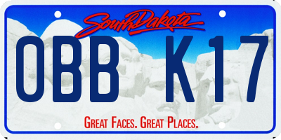 SD license plate 0BBK17