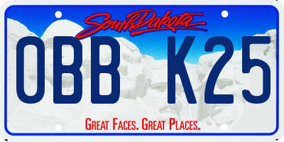 SD license plate 0BBK25