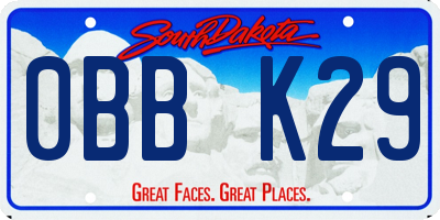 SD license plate 0BBK29