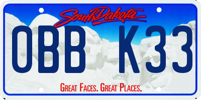 SD license plate 0BBK33