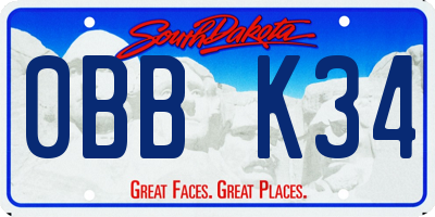 SD license plate 0BBK34