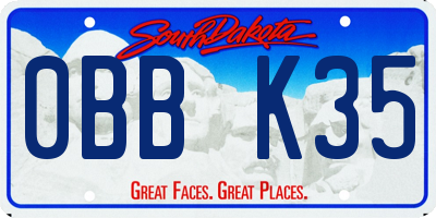 SD license plate 0BBK35