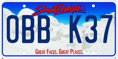 SD license plate 0BBK37