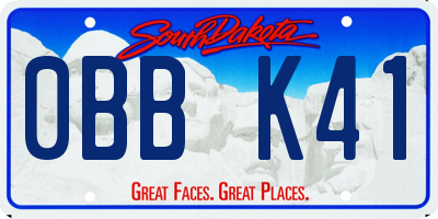 SD license plate 0BBK41