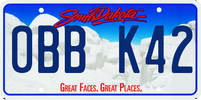 SD license plate 0BBK42