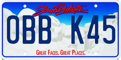 SD license plate 0BBK45