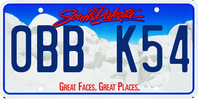 SD license plate 0BBK54