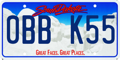 SD license plate 0BBK55