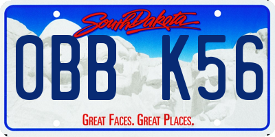 SD license plate 0BBK56