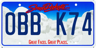 SD license plate 0BBK74