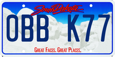 SD license plate 0BBK77