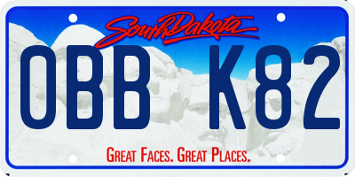 SD license plate 0BBK82
