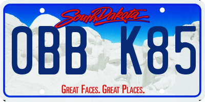 SD license plate 0BBK85