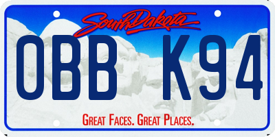 SD license plate 0BBK94