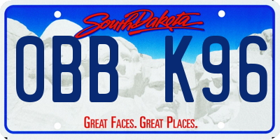 SD license plate 0BBK96