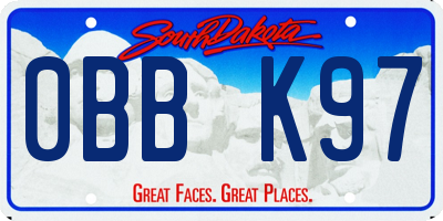 SD license plate 0BBK97