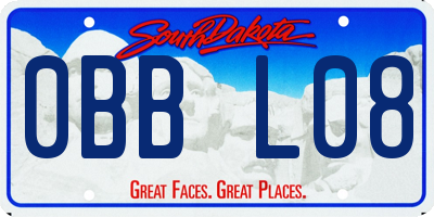 SD license plate 0BBL08