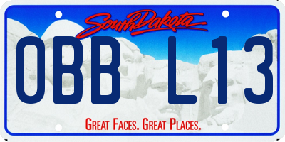 SD license plate 0BBL13
