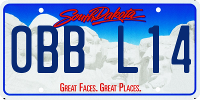 SD license plate 0BBL14