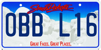 SD license plate 0BBL16