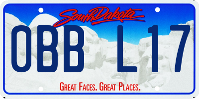 SD license plate 0BBL17