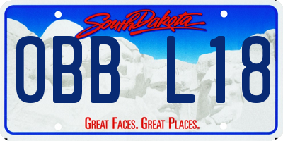 SD license plate 0BBL18