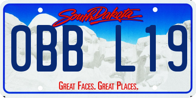 SD license plate 0BBL19