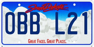SD license plate 0BBL21