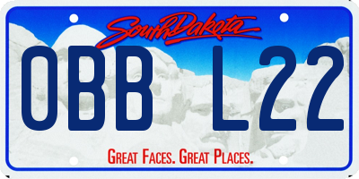 SD license plate 0BBL22