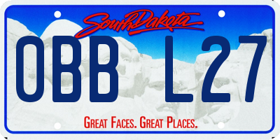 SD license plate 0BBL27