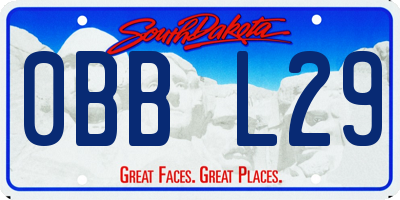 SD license plate 0BBL29