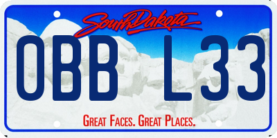 SD license plate 0BBL33
