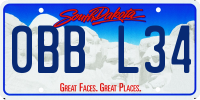 SD license plate 0BBL34
